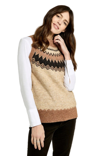 トップス doublet oversized fair-isle knit vest Dubarry Doyle Women's Fair Isle Vest - Oat Multi – The Auld Forge