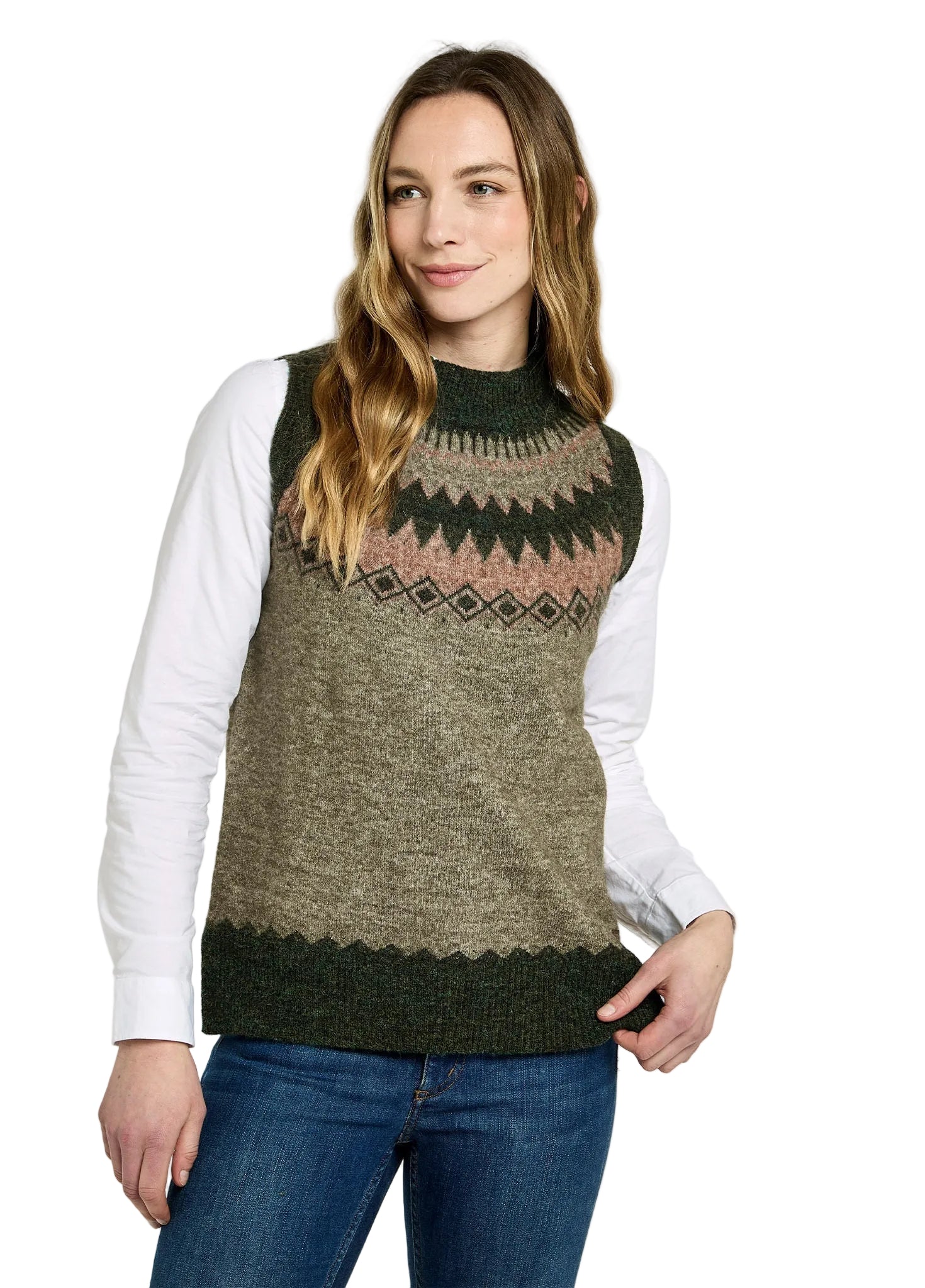 Dubarry Doyle Women's Fair Isle Vest - Olive Multi – The Auld